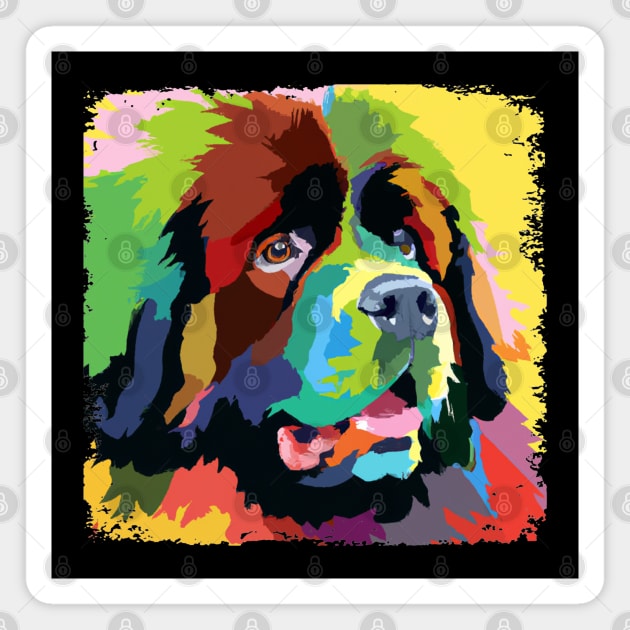 Newfoundland Pop Art - Dog Lover Gifts Magnet by PawPopArt